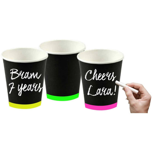 Papieren Bekers - Beschrijfbaar - 250 ml - 6 stuks van Folat koop je bij Partywinkel