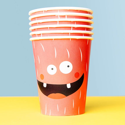 Papieren Bekers Monster 250ml 6st van Folat koop je bij Partywinkel