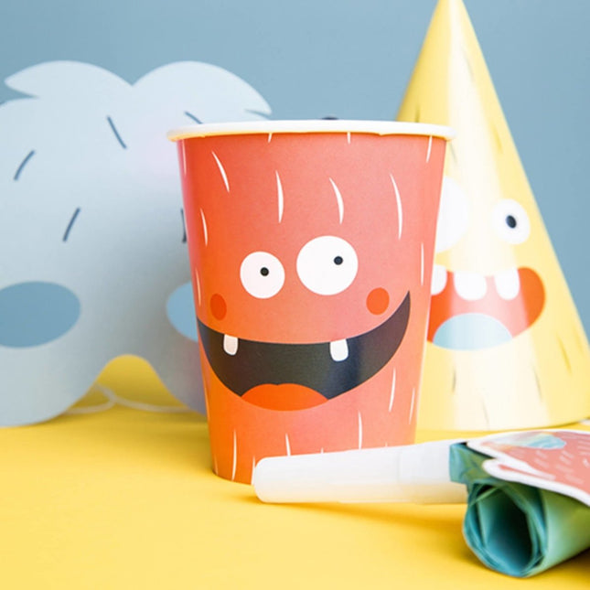 Papieren Bekers Monster 250ml 6st van Folat koop je bij Partywinkel