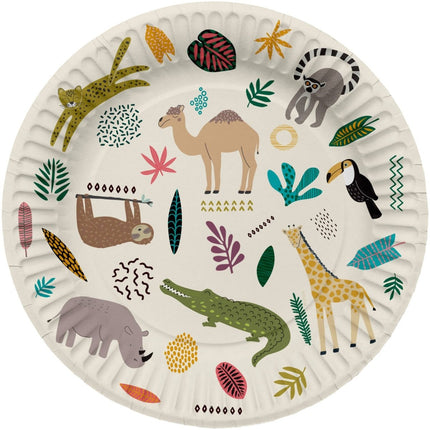 Papieren Borden - Zoo Party - 23 cm - 8 stuks van Folat koop je bij Partywinkel