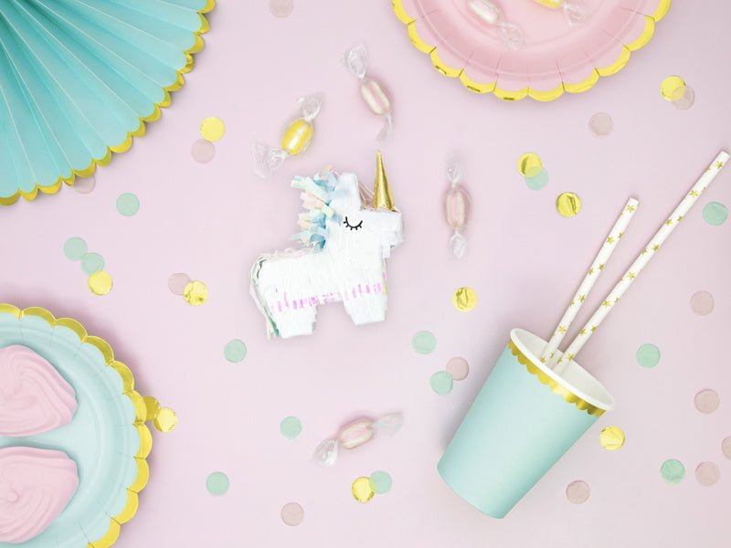 Papieren Rietjes Goud met Sterren 19,5cm 10st van Partydeco koop je bij Partywinkel