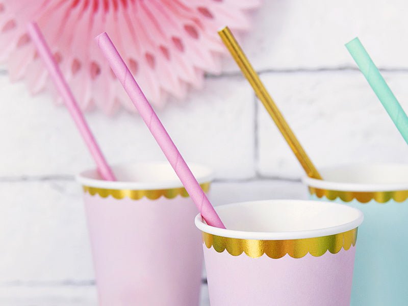 Papieren Rietjes Lichtroze 19,5cm 10st van Partydeco koop je bij Partywinkel