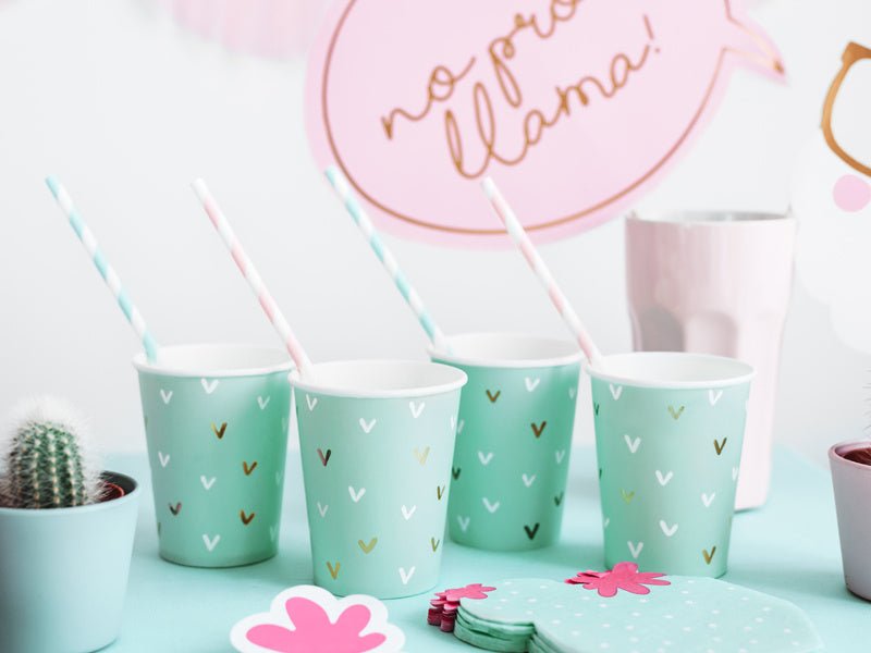 Papieren Rietjes Lichtroze Wit 19,5cm 10st van Partydeco koop je bij Partywinkel