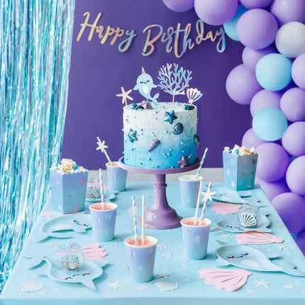 Papieren Rietjes Lila 19,5cm 10st van Partydeco koop je bij Partywinkel