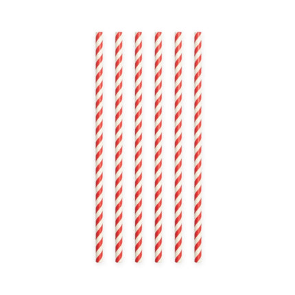 Papieren Rietjes Rood Gestreept 19,7cm 20st van WeFiesta koop je bij Partywinkel