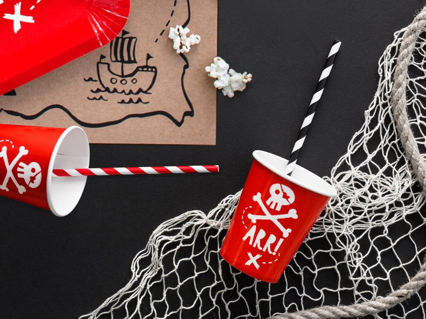 Papieren Rietjes Rood Wit 19,5cm 10st van Partydeco koop je bij Partywinkel