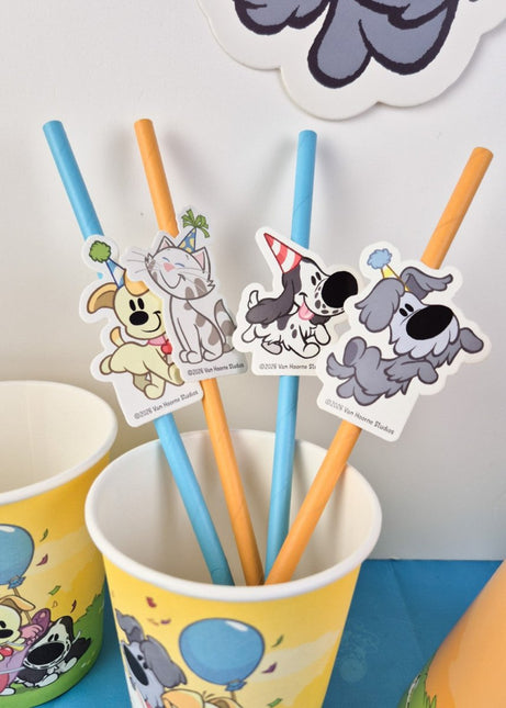 Papieren Rietjes Woezel & Pip 8 stuks van Haza Witbaard koop je bij Partywinkel