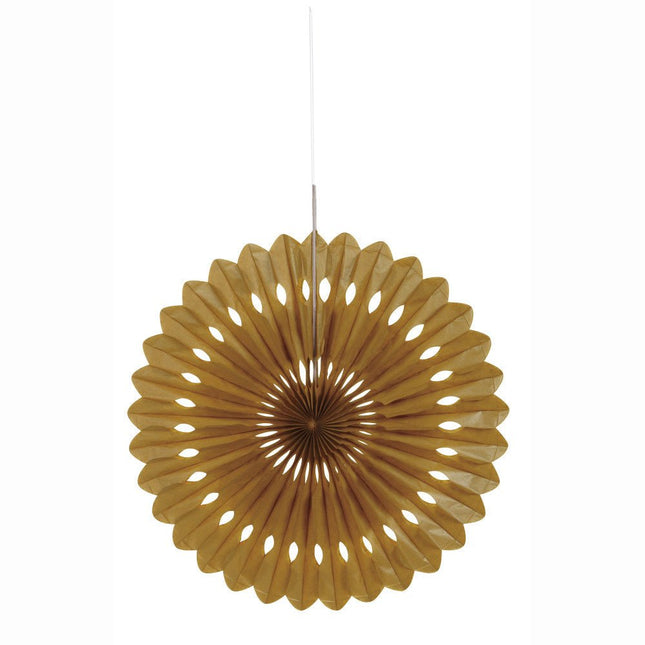Papieren Waaier Goud 40cm van Unique koop je bij Partywinkel