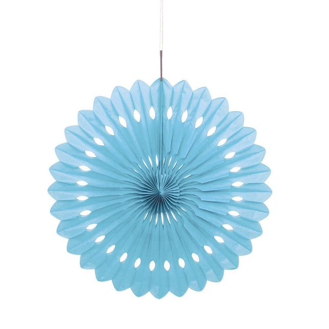 Papieren Waaier Lichtblauw 40cm van Unique koop je bij Partywinkel