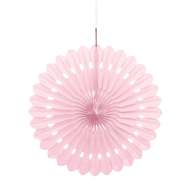 Papieren Waaier Lichtroze 40cm van Unique koop je bij Partywinkel