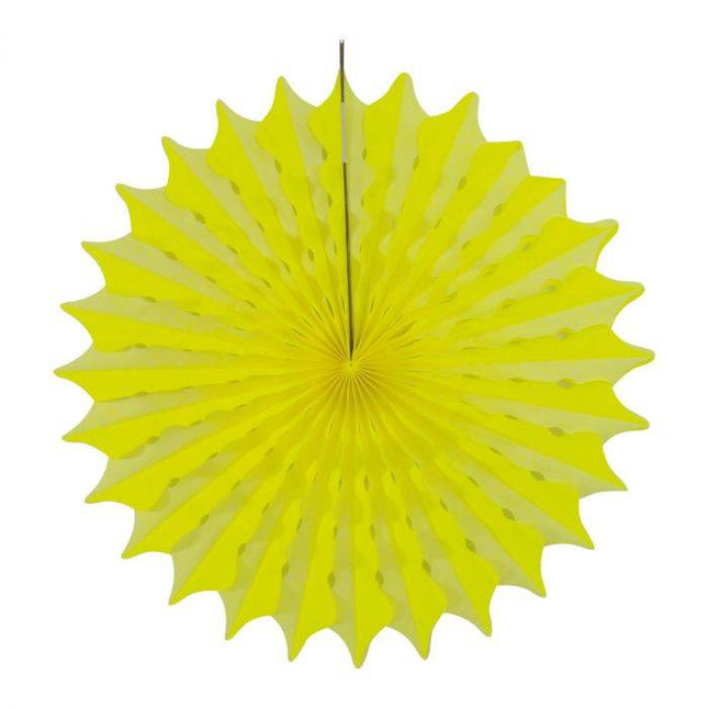 Papieren Waaier Neon Geel 45cm van Folat koop je bij Partywinkel