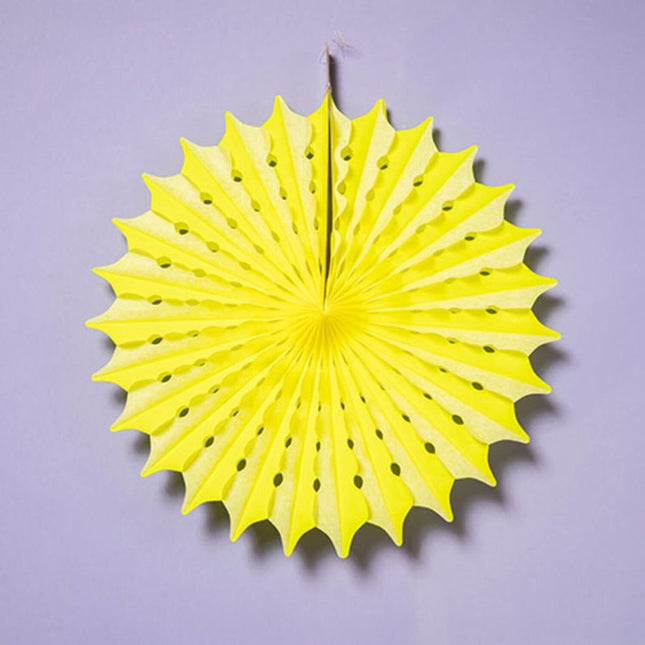Papieren Waaier Neon Geel 45cm van Folat koop je bij Partywinkel