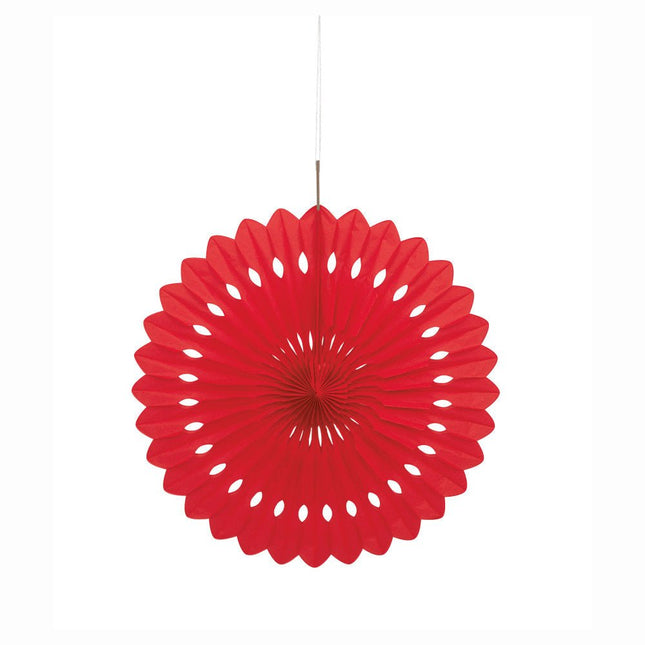 Papieren Waaier Rood 40cm van Unique koop je bij Partywinkel