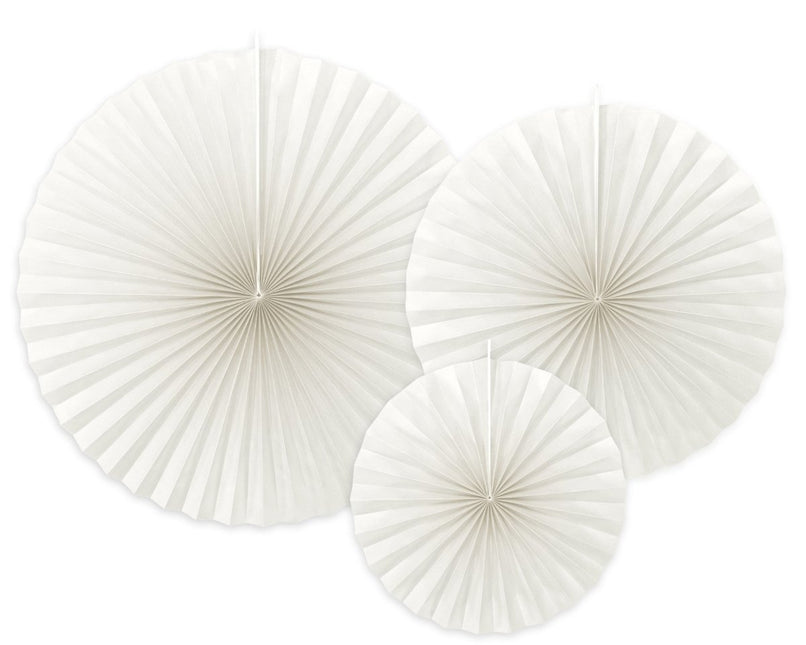 Papieren Waaiers Gebroken Wit Set 23 - 40cm 3 delig van Partydeco koop je bij Partywinkel