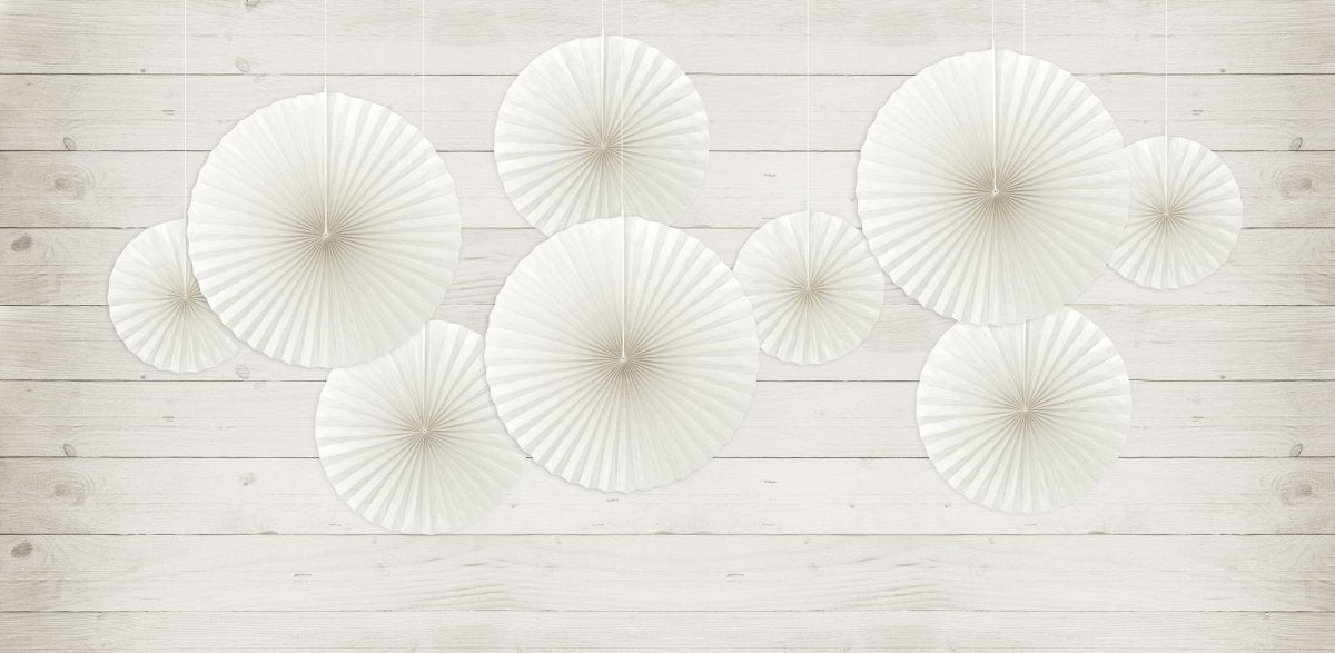 Papieren Waaiers Gebroken Wit Set 23 - 40cm 3 delig van Partydeco koop je bij Partywinkel