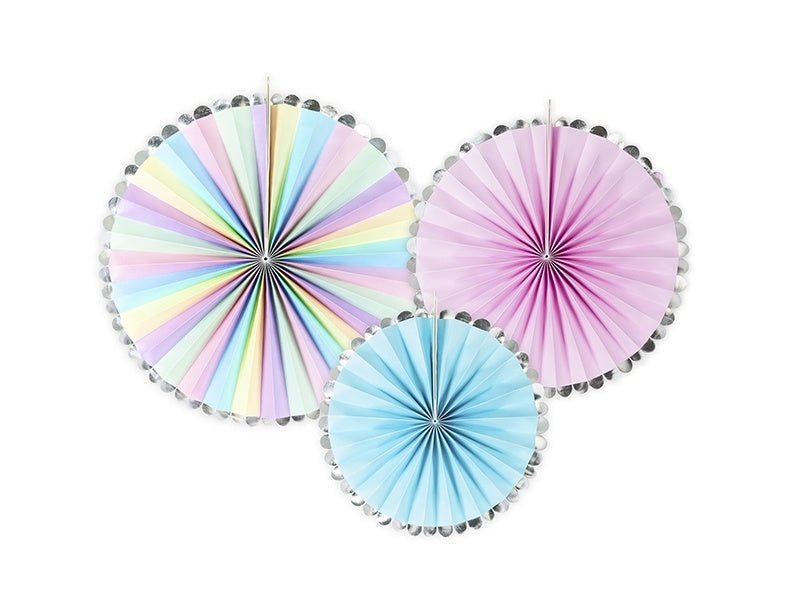Papieren Waaiers Gekleurd Unicorn Set 21 - 30cm 3 delig van Partydeco koop je bij Partywinkel