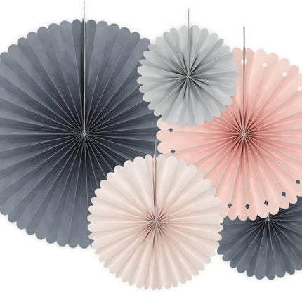 Papieren Waaiers Gekleurde Set 14 - 38cm 3 delig van Partydeco koop je bij Partywinkel