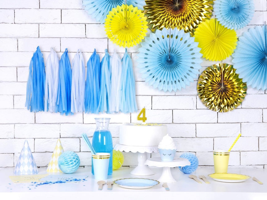 Papieren Waaiers Goud Set 23 - 40cm 3 delig van Partydeco koop je bij Partywinkel