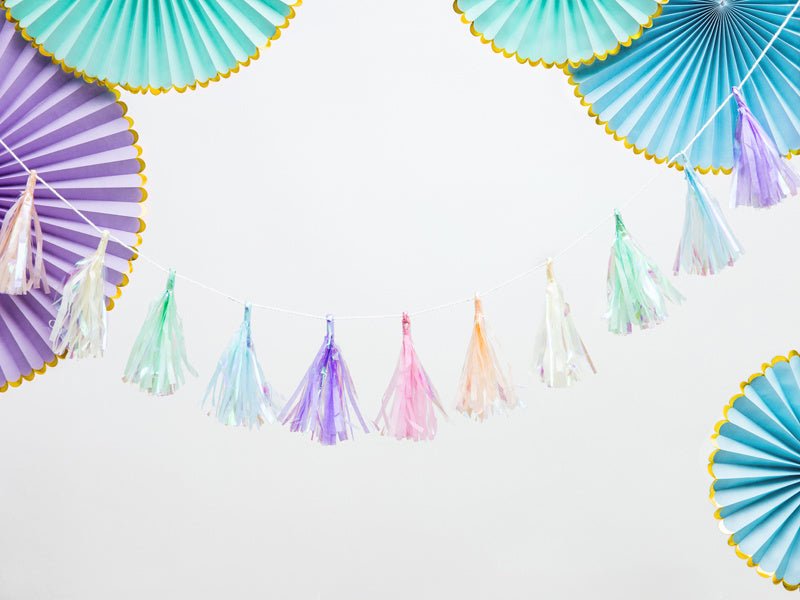 Papieren Waaiers Mintgroen Goud Set 23 - 40cm 3 delig van Partydeco koop je bij Partywinkel
