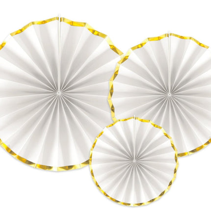 Papieren Waaiers Wit Set 23 - 40cm 3 delig van Partydeco koop je bij Partywinkel