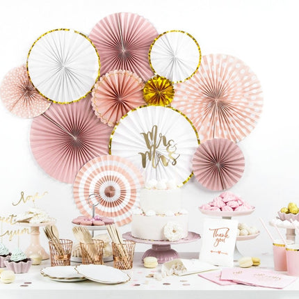 Papieren Waaiers Wit Set 23 - 40cm 3 delig van Partydeco koop je bij Partywinkel