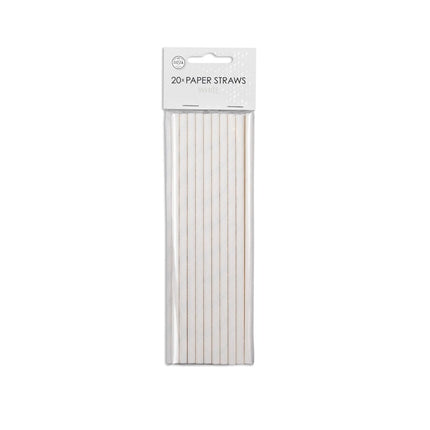 Papieren Witte Rietjes 19,7cm 20st van WeFiesta koop je bij Partywinkel