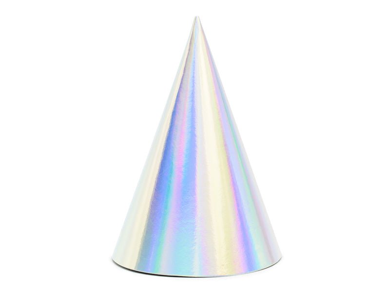 Parelmoer Feesthoedjes 16cm 6st van Partydeco koop je bij Partywinkel