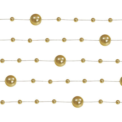 Parelslinger Goud 1,3m 5st van Partydeco koop je bij Partywinkel