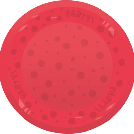Party Bord Rood Semi Transparant 21cm van Procos koop je bij Partywinkel