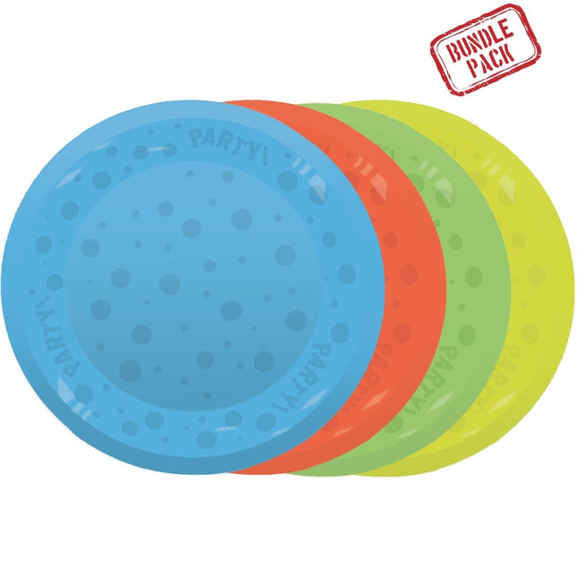 Party Borden Blauw Geel 21cm 4st van Procos koop je bij Partywinkel