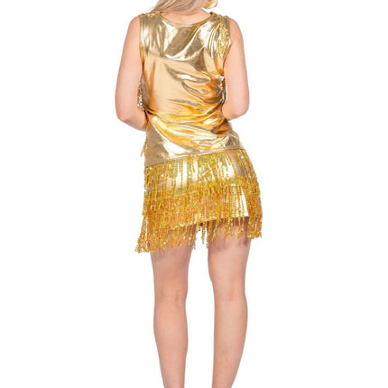 Party Rok Goud Dames Franjes Pailletten van Wilbers & Wilbers koop je bij Partywinkel