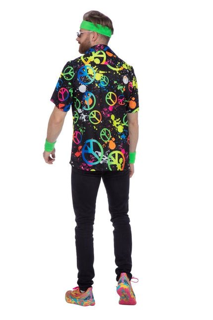 Hippie 60S Blouse Heren Neon van Wilbers & Wilbers koop je bij Partywinkel
