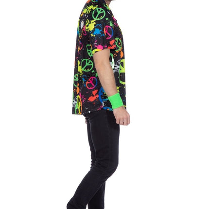 Hippie 60S Blouse Heren Neon van Wilbers & Wilbers koop je bij Partywinkel