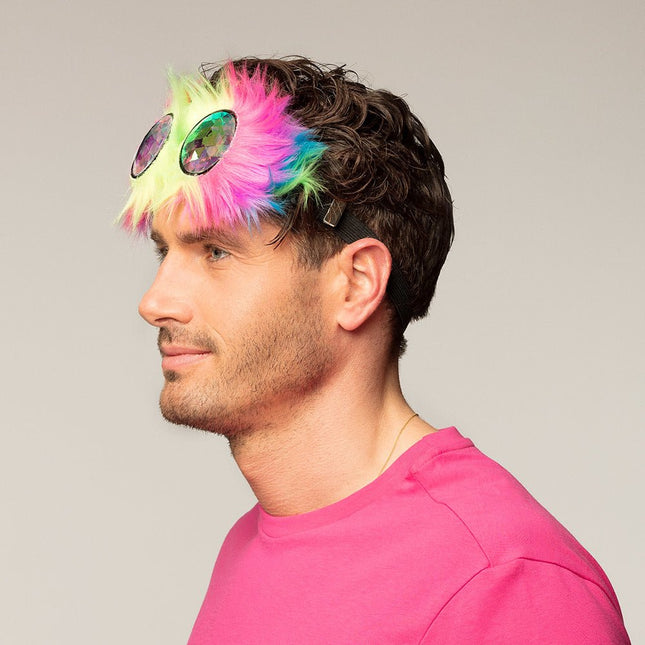 Partybril Rave Gekleurd 18cm van Boland koop je bij Partywinkel