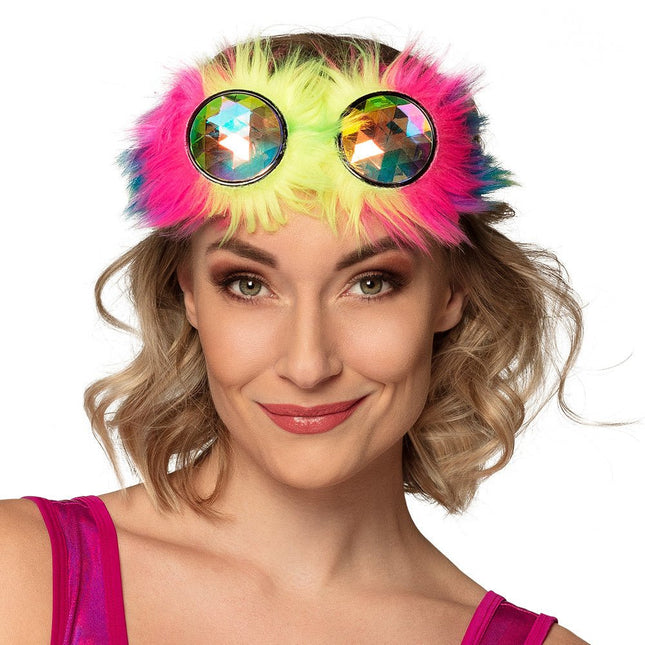 Partybril Rave Gekleurd 18cm van Boland koop je bij Partywinkel
