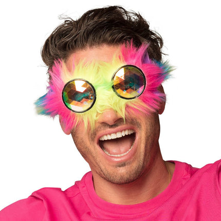 Partybril Rave Gekleurd 18cm van Boland koop je bij Partywinkel