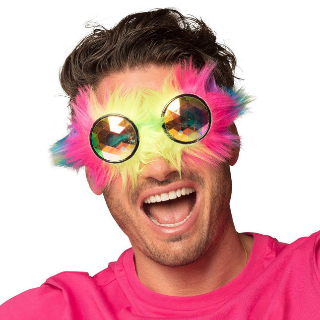 Partybril Rave Gekleurd 18cm van Boland koop je bij Partywinkel