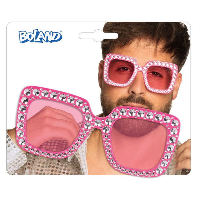 Partybril Roze Glitters van Boland koop je bij Partywinkel