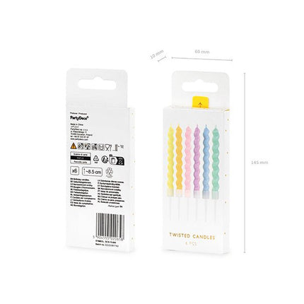 Pastel Kaarsen 8,5cm 6st van Partydeco koop je bij Partywinkel
