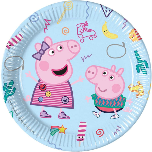 Peppa Pig Borden 23cm 8st van Procos koop je bij Partywinkel