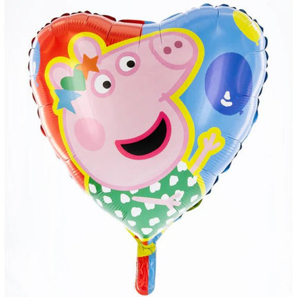 Peppa Pig Helium Ballon Gekleurd Hart Leeg 45cm van VDV Benefit koop je bij Partywinkel