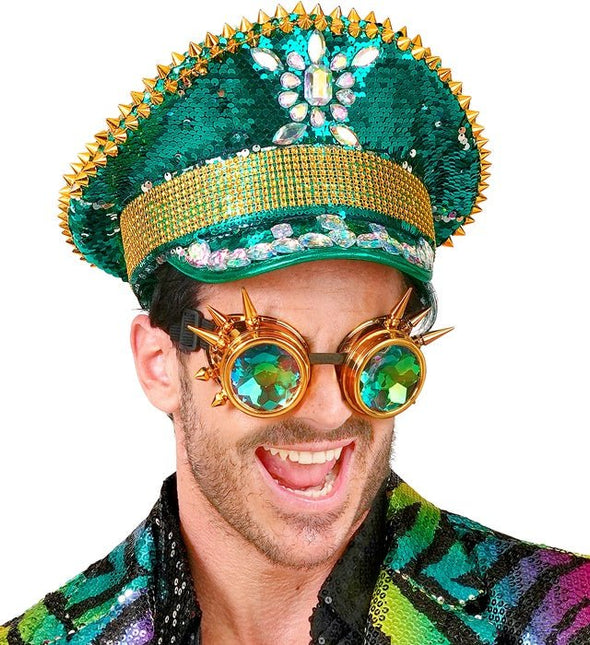 Pet Gespijkerd Met Juwelen Gespijkerde Kaleidoscoop bril van Widmann koop je bij Partywinkel