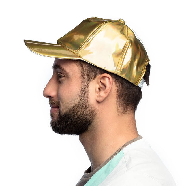Pet Holografisch Goud Verstelbaar 26cm van Boland koop je bij Partywinkel