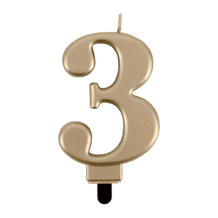 3-Year Candle, Gold, 8 cm