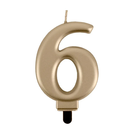 6-Year Candle, Gold, 8 cm