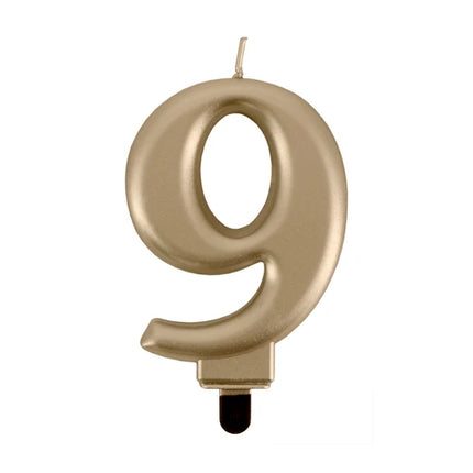 9-Year Candle, Gold, 8 cm