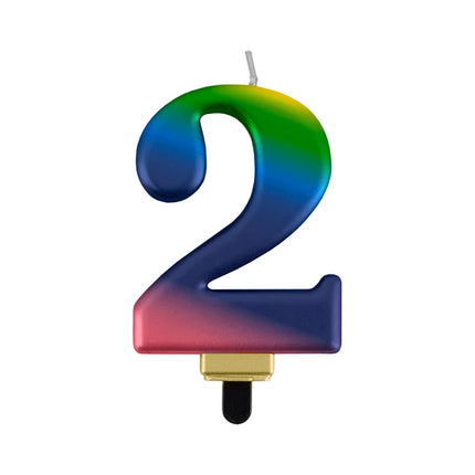 2-Year Rainbow Candle, 8 cm