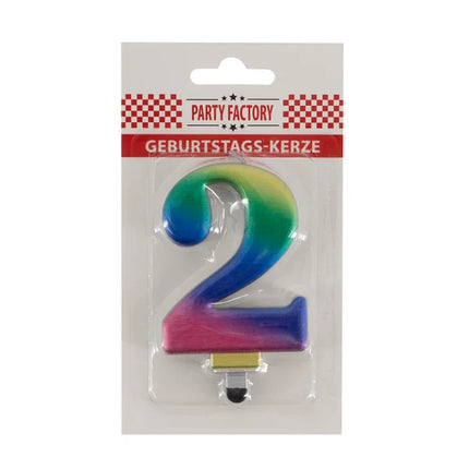 2-Year Rainbow Candle, 8 cm