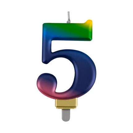 5-Year Rainbow Candle, 8 cm