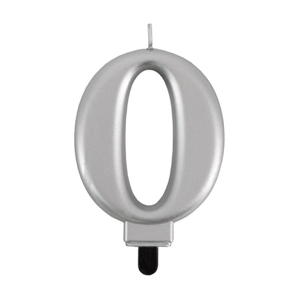 0-Year-Old Candle, Silver Metallic, 7 cm